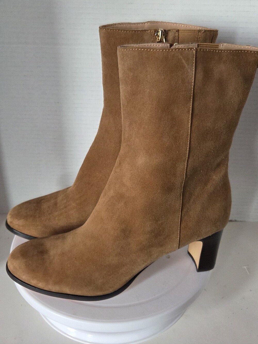 J Crew Rosalind Women's Tan Suede High Ankle Booties Size 10